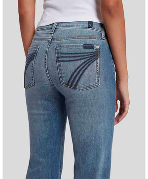 7 For All Mankind Womens Slim Illusion Dojo Tailorless Distressed Authentic Jean, back.