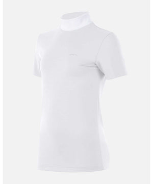 Animo Berilla Girls Mock Neck SS Show Shirt, White.