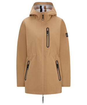 Boss Equestrian Lenie Hard Shell Puffer, Camel, on white.