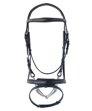 Clearout - St George Elegant Snaffle Bridle with Crank, Black.