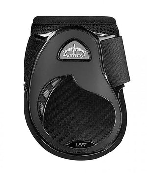 Close up of Veredus Young Jump Vento Fetlock boot in black.