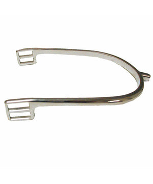 Close-up of single stainless steel Prince of Wales spur.