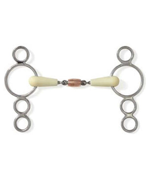 Happy Mouth Copper Roller 4 Ring Gag Bit| Roller Snaffle Bits|Brand: House