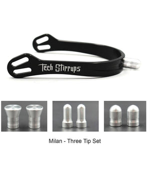 Tech Milan spur kit with 3 interchangeable spur tips.