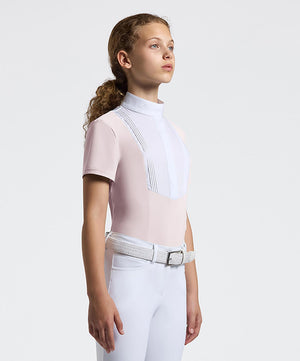 Cavalleria Toscana Girls Jersey Short Sleeve Show Shirt SS26, Violet Ice.