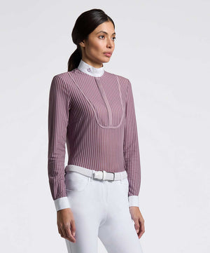 Cavalleria Toscana Ladies Long Sleeve Stripes Competition Shirt.