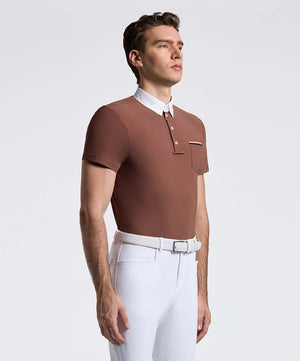 Cavalleria Toscana Men's Short Sleeve Jersey with Pocket Show Shirt.