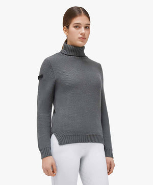 Cavalleria Toscana MAD129 Merino Turtleneck, Iron Grey.