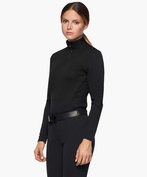Cavallera Toscana R-Evo Premier tech women's long sleeve polo in black.