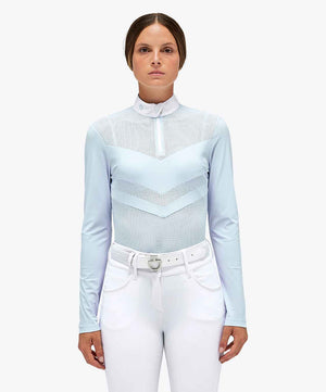 Cavalleria Toscana POD339 Women's Perforated Zip Show Shirt.
