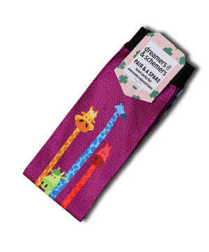 Dreamers & Schemers Kids Boot Socks 2026, Giraffe Attack.