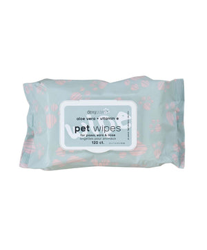 Dexypaws Cleansing Pet Wipes for Paws, Ears & Nose, Aloe and Vitamin E.