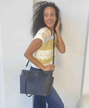 Espe Jeanne Tote Bag with cross body strap.