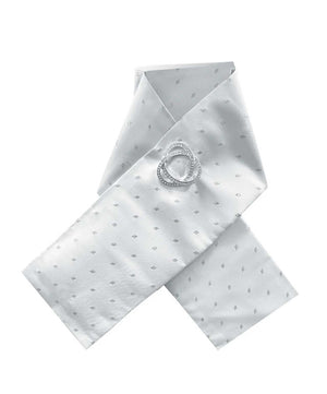 ET Ready Tied Stock Tie White Metallic.