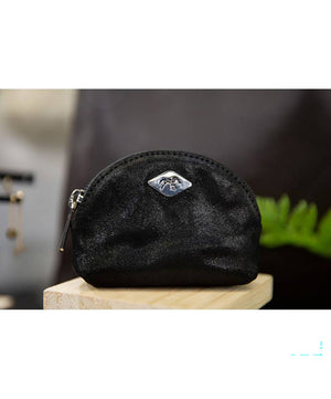 Penelope Coin Purse, Black Glitter.