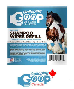 Galloping Goop Rinse Free Shampoo Wipes Refill Bag 150 count.