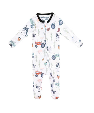 Copper Pearl Zip Up Footie Infant Pajama, Jo.