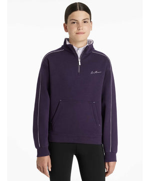 LeMieux Young Rider Kate 1/4 Zip Sweatshirt FW25, Juniper/Lilac.