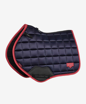 LeMieux Loire Classic Contrast Satin Jump Pad FW25, Navy/Cranberry.