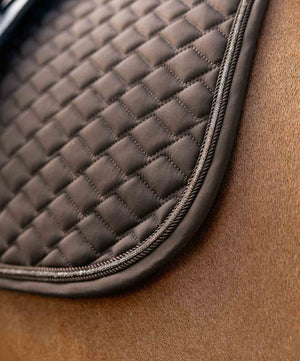 LeMieux Brilliance Close Contact Saddle Pad, Espresso, detail.