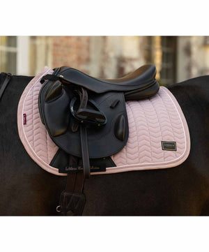 LeMieux Heritage Herringbone Jump Pad FW26 Wild Rose, side.
