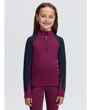 LeMieux Mini Rider Base Layer Top FW26, Blackberry, front.