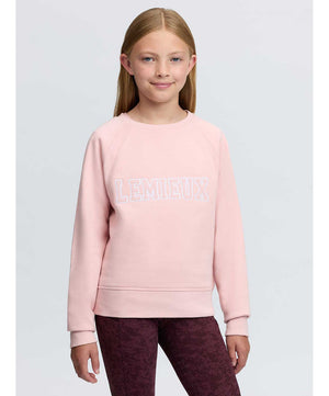 LeMieux Young Rider Shay Varsity Crew Sweatshirt, Petal.