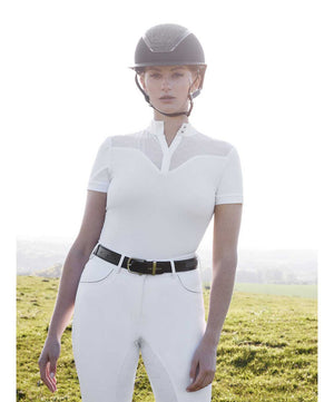 LeMieux Emily Ladies Short Sleeve Show Shirt, White.