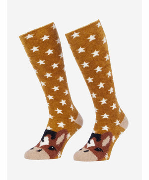 LeMieux Fluffy Character Kids Socks, Chancer.