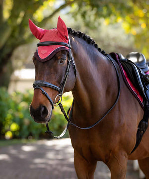 LeMieux Loire Satin Fly Veil FW25, Cranberry.