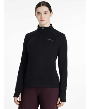 LeMieux Frances Ladies 1/4 Zip Fleece Top, Black.