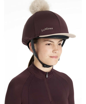 LeMieux Classique Pom Hat Silk FW25, Damson.