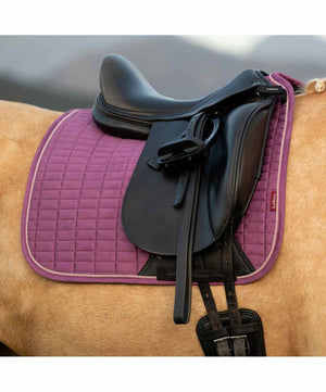 LeMieux Dressage Luxury Suede Feel Saddle Pad SS26, Mallow, lifestyle.