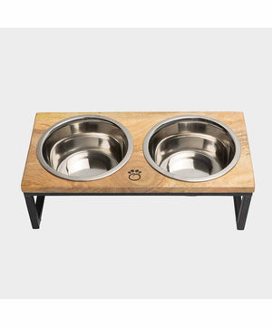 GF Pet Wood and Metal Medium Dog Feeder.