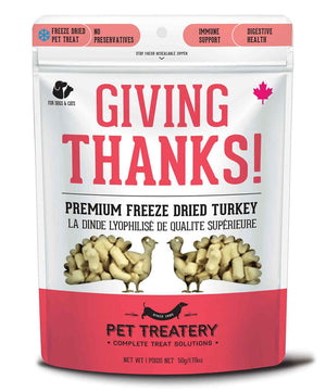 Granville Giving Thanks Premium Freeze Dried Turkey Treats for Dogs and Cats 50g.