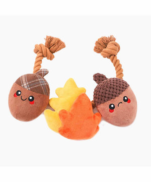 Hugsmart Rope Funz Autumn Tailz Acorn Dog Toy.