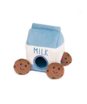 Zippy Paws Zippy Burrow - Milk and Cookies Plush Dog Toy.