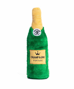 Zippy Paws Happy Hour Crusherz Plush Dog Toy, Champagne.