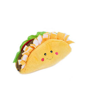Zippy Paws Nomnomz Plush Dog Toy, Taco.