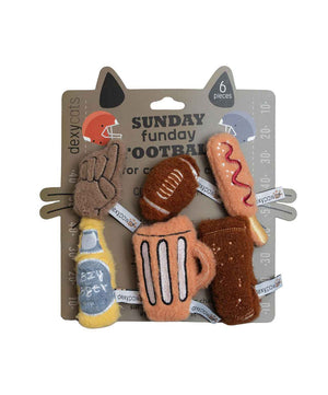 Dexypaws Plush Cat Toys - Sunday Football Set.