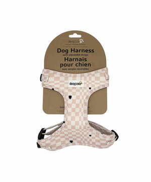 Dexypaws Neoprene Harness for Dogs - Small, Checkered Hearts.