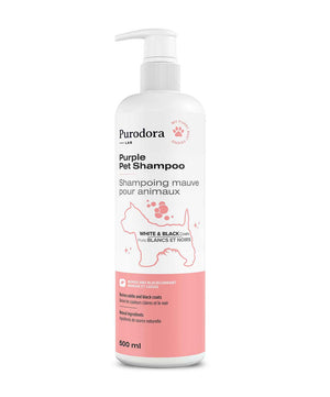Puradora Lab Purple Pet Shampoo, White and Black Coats, Mango & Black currant.