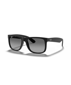 Ray-Ban Justin Polarized 2 Sunglasses, Rubber Black/Grey.