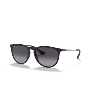 Ray-Ban Erika Sunglasses, Rubber Black, Light Grey Gradient.