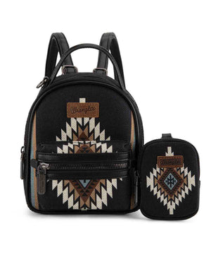Wrangler Southwestern Knitted Mini Backpack with Coin Pouch.