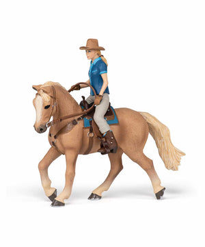 Papo Toy Wild West Horse with Cowgirl.