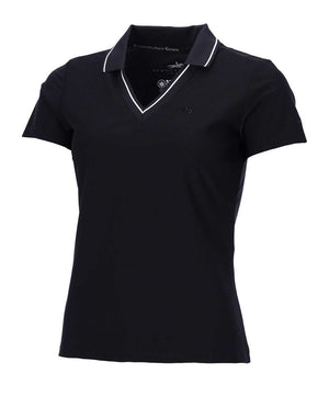 Schockemohle Sports SPMiley Style Ladies Polo Shirt, black.