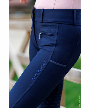 Schockemohle Sports SPTulip Ladies Full Seat Breach, Dark Navy, side.