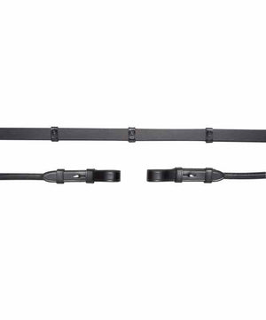 Schockemohle Reins - Rolled Leather with Stops Hook Stud Ends.