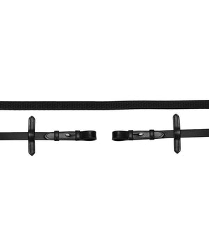 Schockemohle Soft Rubber Reins with Dots, Black /Silver.